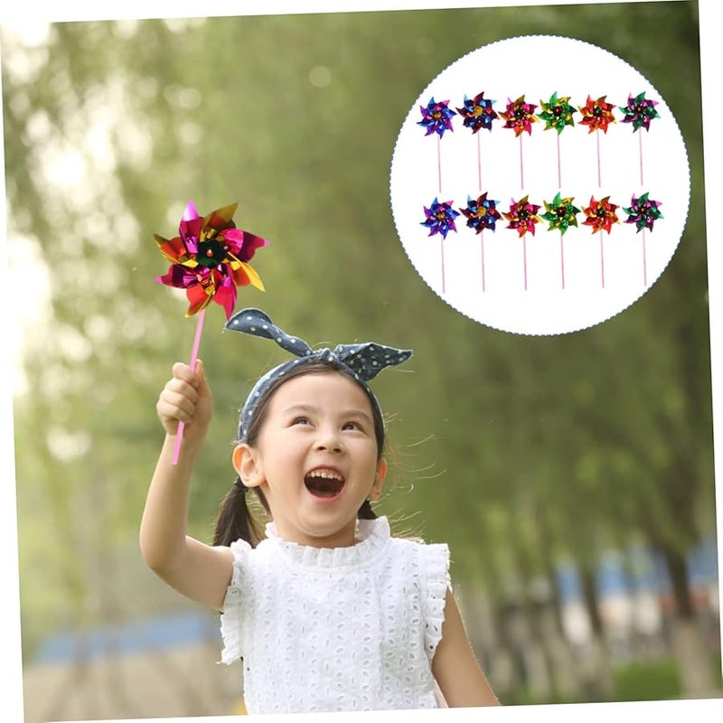 40 قطعة من المراوح البلاستيكية الملونة لتزيين الحديقة وهدايا الحفلات والمرح الداخلي والخارجي - Image 3